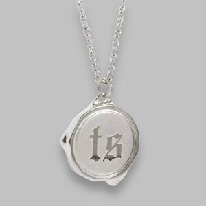 TAYLOR SWIFT Inspired TS Wax Seal Necklace Silver Swiftie Gift NEW 🏰